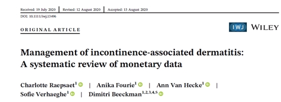 Management of incontinence-associated dermatitis: A systematic review of monetary data