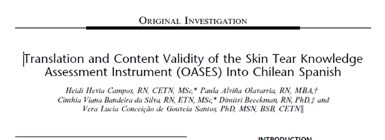 The OASES Skin Tear Knowledge Assessment Instrument - Chilean Spanish